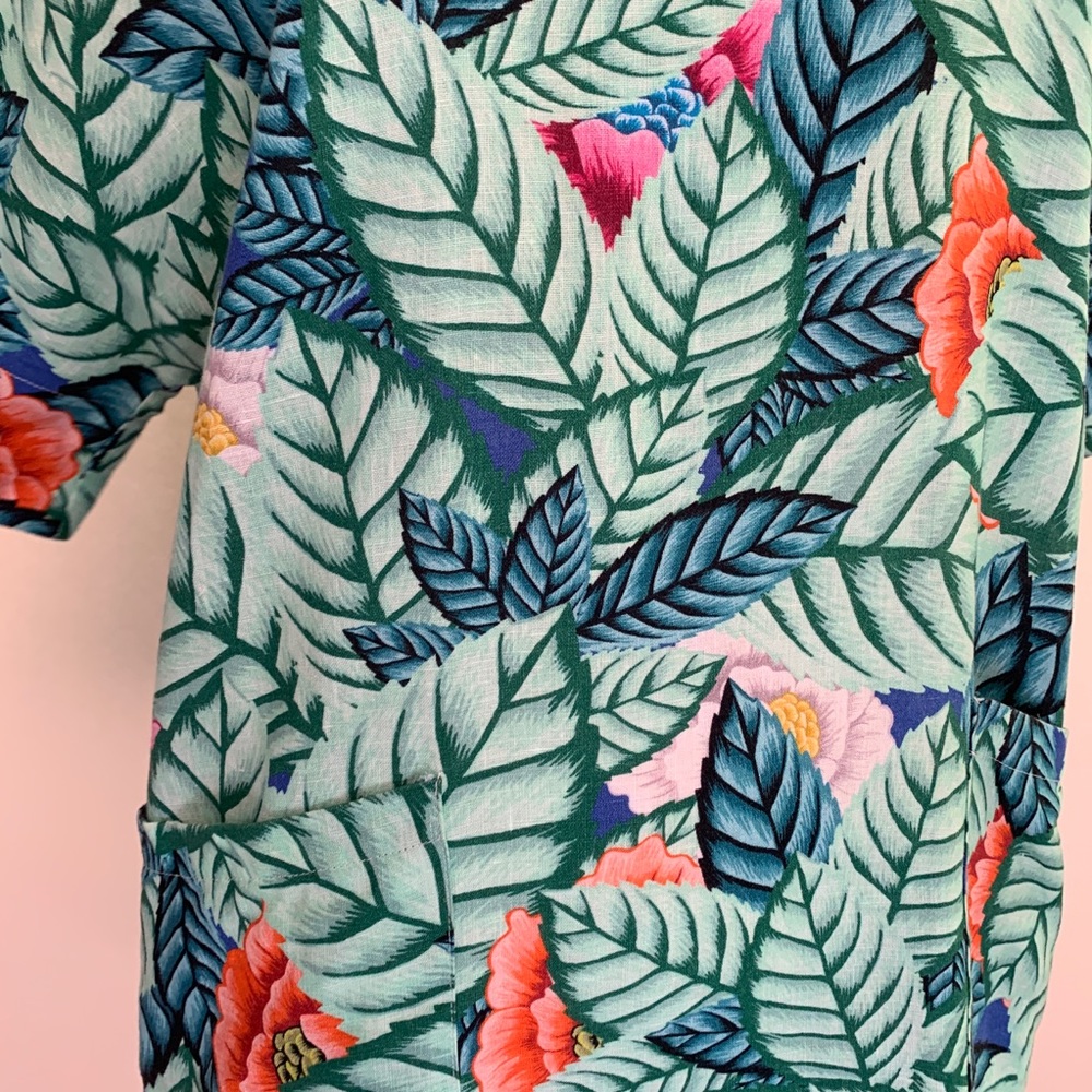 Mara Hoffman Leaf Leaves Pattern Mini Poncho Dress - image 6